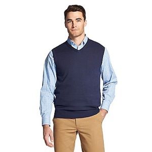 Toscano Firenze Merino Wool V-Neck Vest Pullover